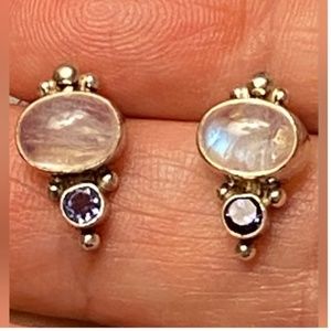 SLV/CLEAR/PURPL Pierced Earrings (ABC)